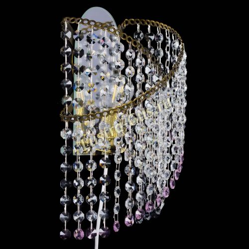 Бра Космея №1 розовая под бронзу в Новокузнецке Гусь Хрустальный