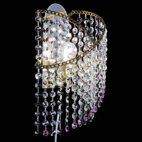 Бра Космея №1 розовая под бронзу в Новокузнецке Гусь Хрустальный