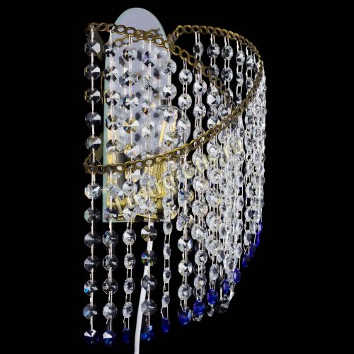 Бра Космея №1 синяя под бронзу в Новокузнецке Гусь Хрустальный