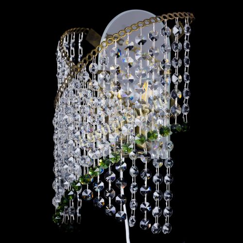 Бра Космея №1 зеленая под бронзу в Новокузнецке Гусь Хрустальный