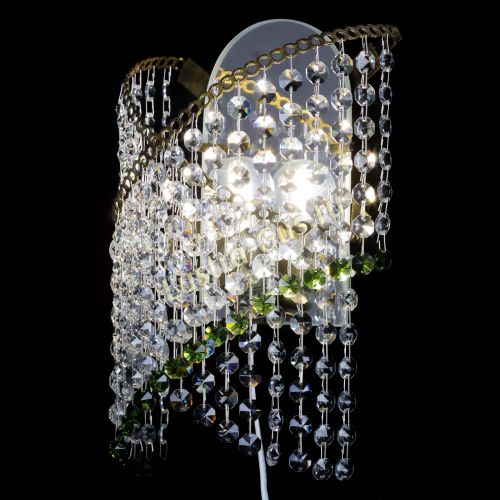 Бра Космея №1 зеленая под бронзу в Новокузнецке Гусь Хрустальный