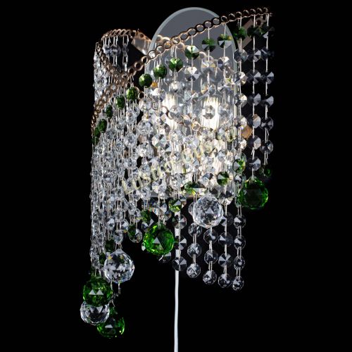 Бра Космея №3 зеленая в Новокузнецке Гусь Хрустальный