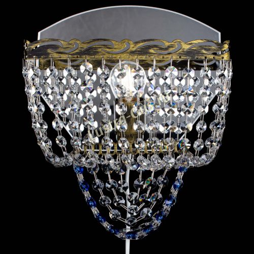 Бра Квадрат №2 под бронзу Синяя в Новокузнецке Гусь Хрустальный