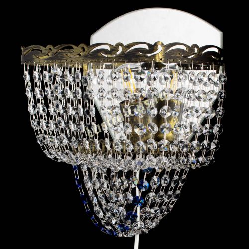 Бра Квадрат №2 под бронзу Синяя в Новокузнецке Гусь Хрустальный