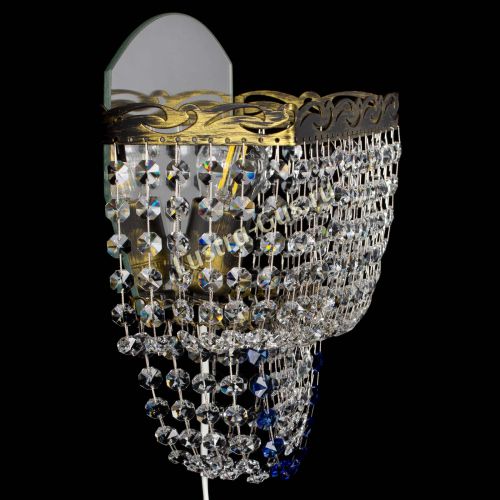 Бра Квадрат №2 под бронзу Синяя в Новокузнецке Гусь Хрустальный