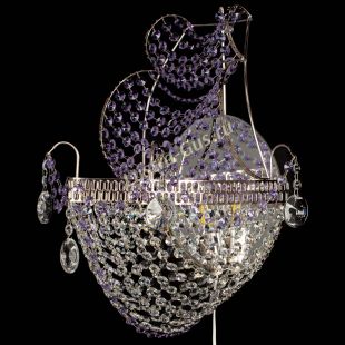 Бра из хрусталя Парусник №1 фиолетовая