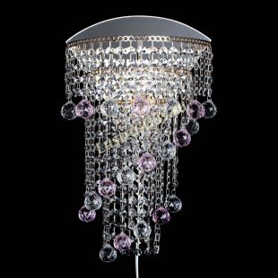 Бра из хрусталя Пирамида №3 розовая