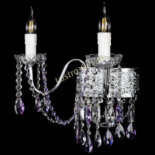 Бра Свеча Восток №2 фиолетовая в Новокузнецке Гусь Хрустальный