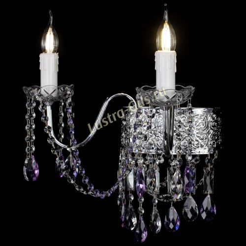 Бра Свеча Восток №2 фиолетовая в Новокузнецке Гусь Хрустальный