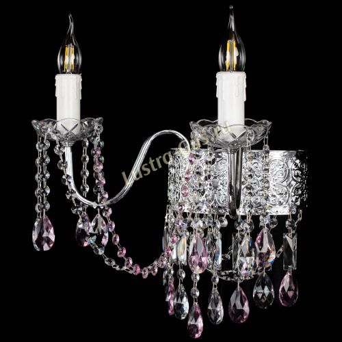 Бра Свеча Восток №2 розовая в Новокузнецке Гусь Хрустальный