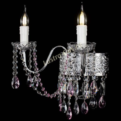 Бра Свеча Восток №2 розовая в Новокузнецке Гусь Хрустальный