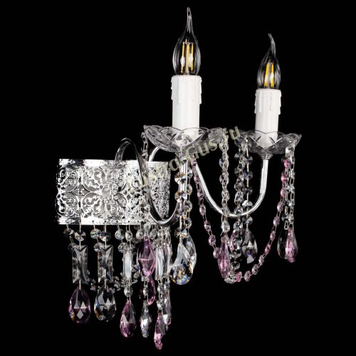 Бра Свеча Восток №2 розовая в Новокузнецке Гусь Хрустальный