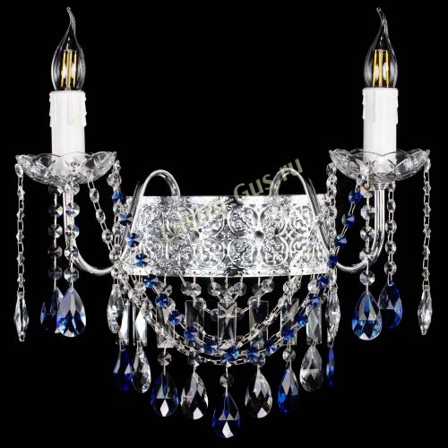 Бра Свеча Восток №2 синяя в Новокузнецке Гусь Хрустальный