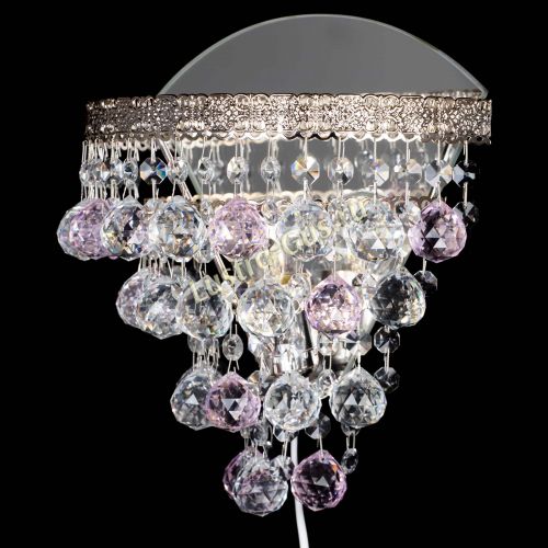 Бра Токката пирамида шар 30 розовая в Новокузнецке Гусь Хрустальный