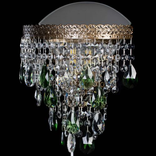 Бра Токката пирамида журавлик под бронзу зеленая в Новокузнецке Гусь Хрустальный