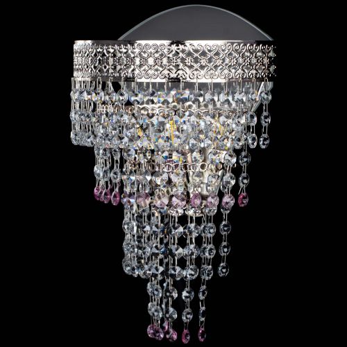 Бра Венеция Капель оптикон розовая в Новокузнецке Гусь Хрустальный