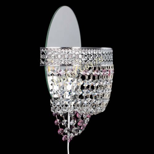 Бра Венеция оптикон розовая в Новокузнецке Гусь Хрустальный