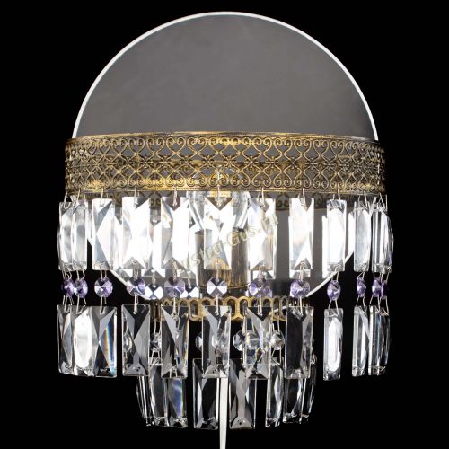 Бра Венеция Пластинка под бронзу Фиолетовая в Новокузнецке Гусь Хрустальный