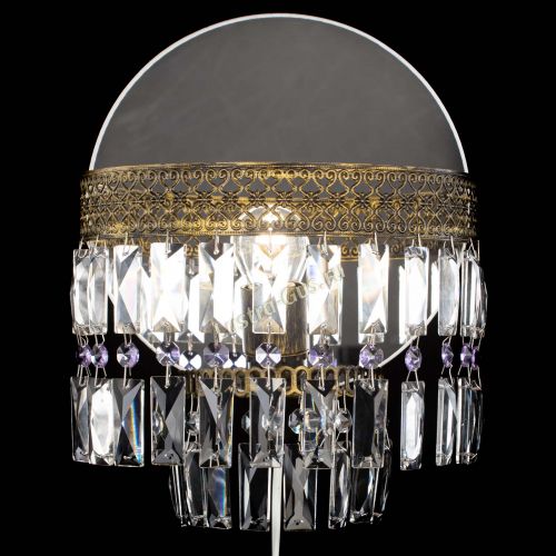 Бра Венеция Пластинка под бронзу Фиолетовая в Новокузнецке Гусь Хрустальный