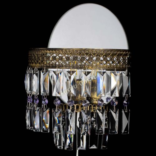 Бра Венеция Пластинка под бронзу Фиолетовая в Новокузнецке Гусь Хрустальный