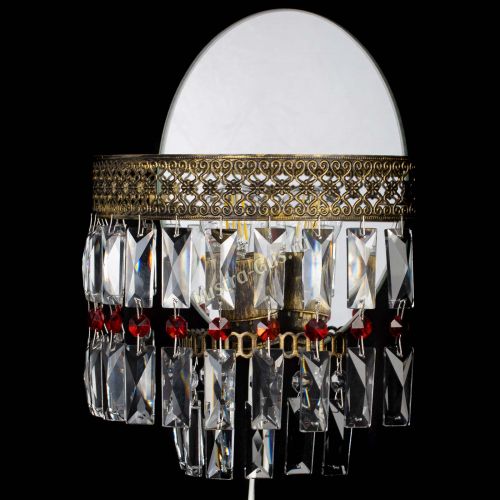 Бра Венеция Пластинка под бронзу Красная в Новокузнецке Гусь Хрустальный