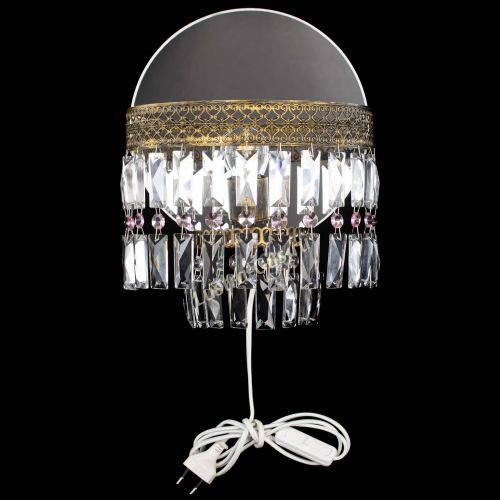 Бра Венеция Пластинка под бронзу Розовая в Новокузнецке Гусь Хрустальный