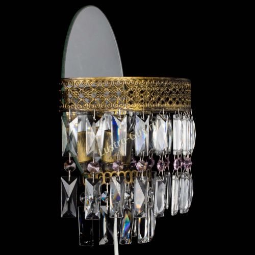 Бра Венеция Пластинка под бронзу Розовая в Новокузнецке Гусь Хрустальный