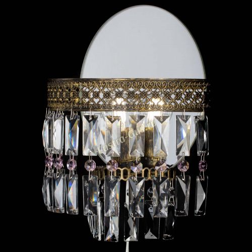 Бра Венеция Пластинка под бронзу Розовая в Новокузнецке Гусь Хрустальный