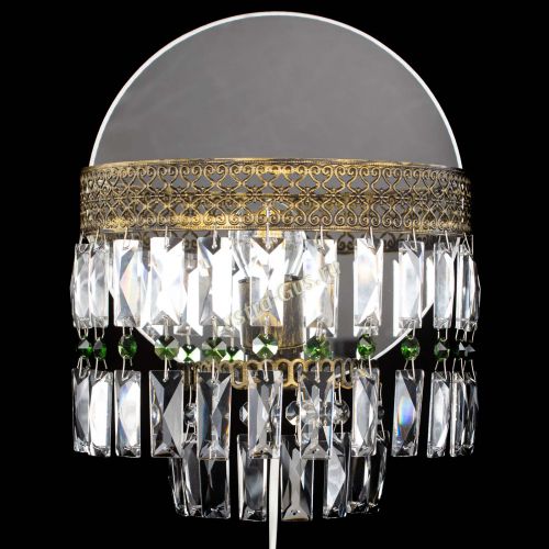 Бра Венеция Пластинка под бронзу Зеленая в Новокузнецке Гусь Хрустальный