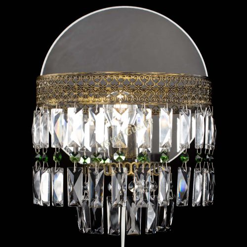 Бра Венеция Пластинка под бронзу Зеленая в Новокузнецке Гусь Хрустальный