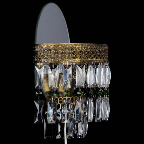 Бра Венеция Пластинка под бронзу Зеленая в Новокузнецке Гусь Хрустальный