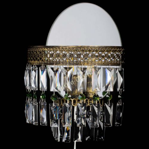 Бра Венеция Пластинка под бронзу Зеленая в Новокузнецке Гусь Хрустальный