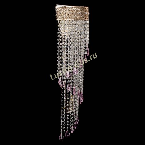 Бра Восток каскад №2 розовая в Новокузнецке Гусь Хрустальный