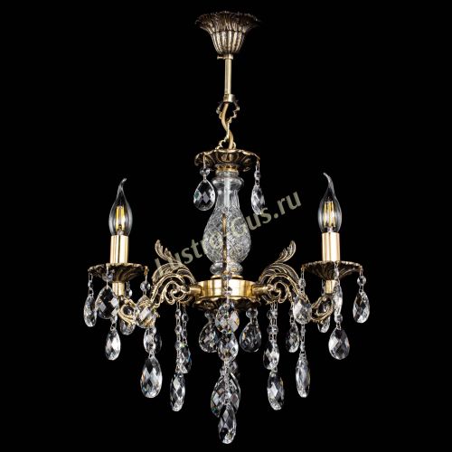 Люстра бронзовая Алфея №3/2 Баден в Новокузнецке Гусь Хрустальный
