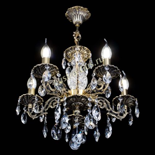 Люстра бронзовая Алфея №5/1 Лучик в Новокузнецке Гусь Хрустальный