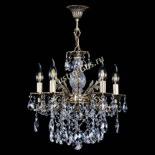 Люстра бронзовая Алфея №5/3 Баден в Новокузнецке Гусь Хрустальный