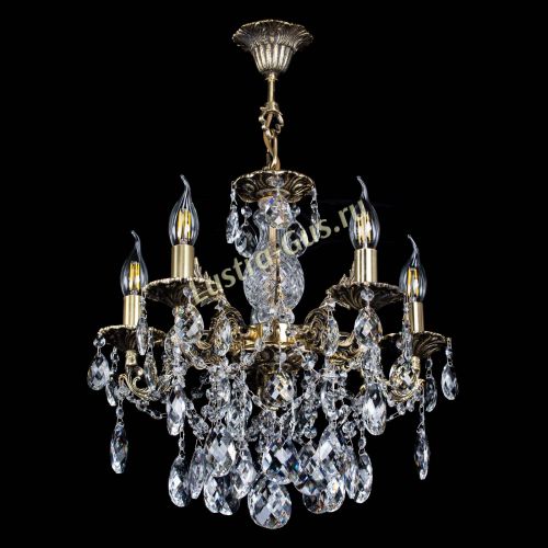 Люстра бронзовая Алфея №5/3 Баден в Новокузнецке Гусь Хрустальный