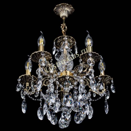 Люстра бронзовая Алфея №5/3 Баден в Новокузнецке Гусь Хрустальный