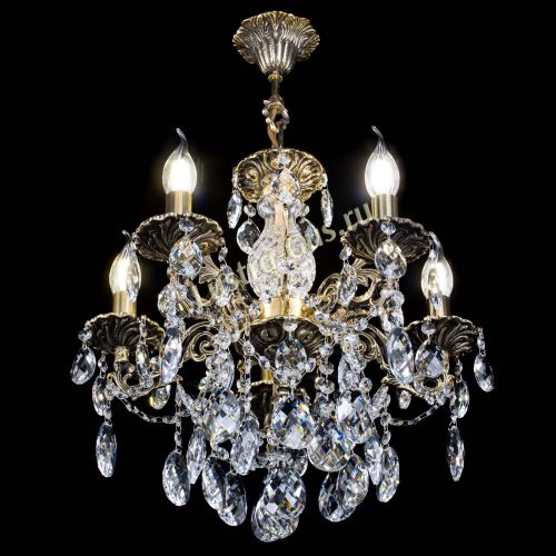 Люстра бронзовая Алфея №5/3 Баден в Новокузнецке Гусь Хрустальный