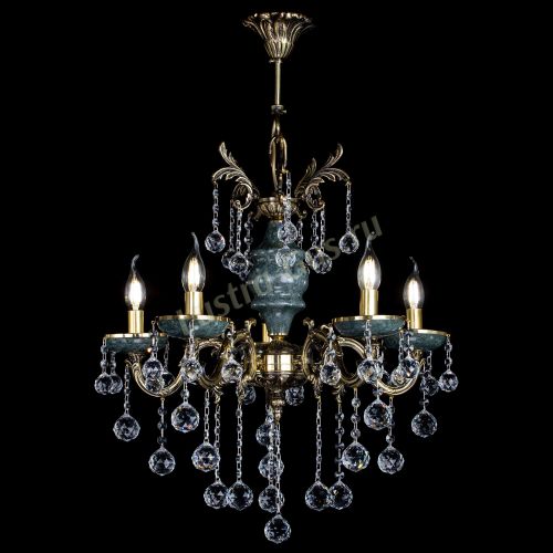 Люстра бронзовая Алфея №5 "Малахит" шар в Новокузнецке Гусь Хрустальный