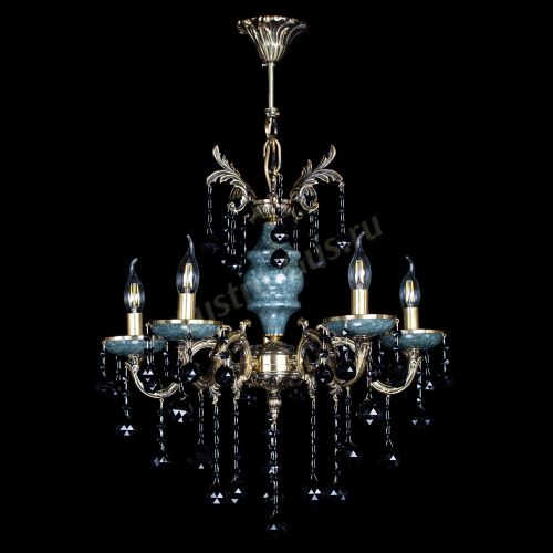 Люстра бронзовая Алфея №5 "Малахит" шар черная в Новокузнецке Гусь Хрустальный