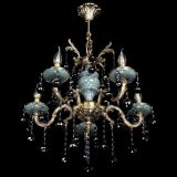 Люстра бронзовая Алфея №5 "Малахит" шар черная в Новокузнецке