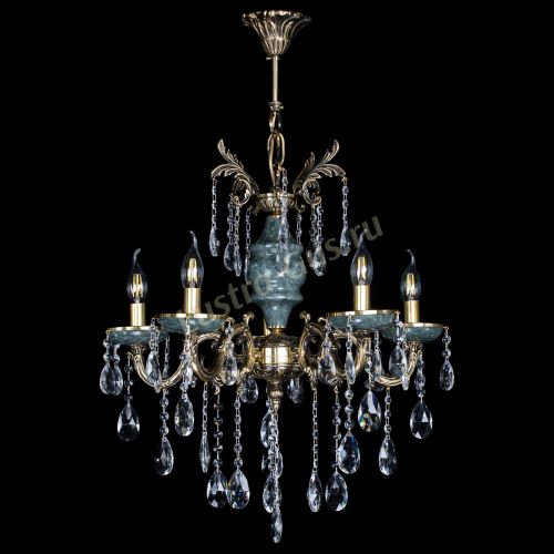 Люстра Алфея №5 "Малахит" журавлик в Новокузнецке Гусь Хрустальный