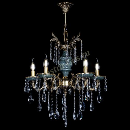 Люстра Алфея №5 "Малахит" журавлик в Новокузнецке Гусь Хрустальный