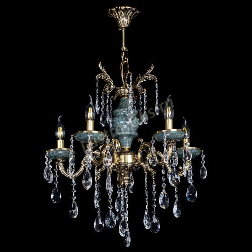 Люстра Алфея №5 "Малахит" журавлик в Новокузнецке Гусь Хрустальный