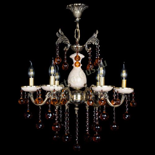 Люстра бронзовая Алфея №6 с камнем шар чайная в Новокузнецке Люстра бронзовая Алфея №6 с камнем шар чайная в Новокузнецке