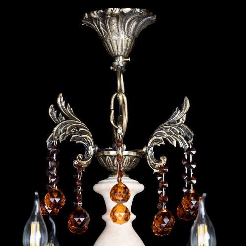 Люстра бронзовая Алфея №6 с камнем шар чайная в Новокузнецке Гусь Хрустальный