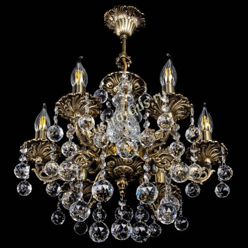 Люстра бронзовая Алфея №6/1 Шар в Новокузнецке Гусь Хрустальный