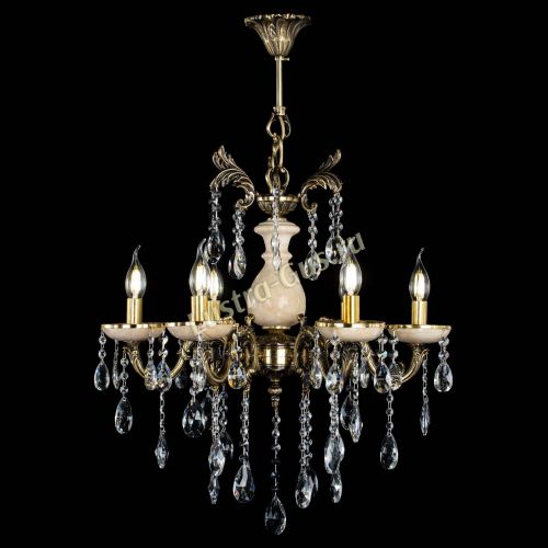 Люстра бронзовая Алфея №6 с камнем шар в Новокузнецке Гусь Хрустальный