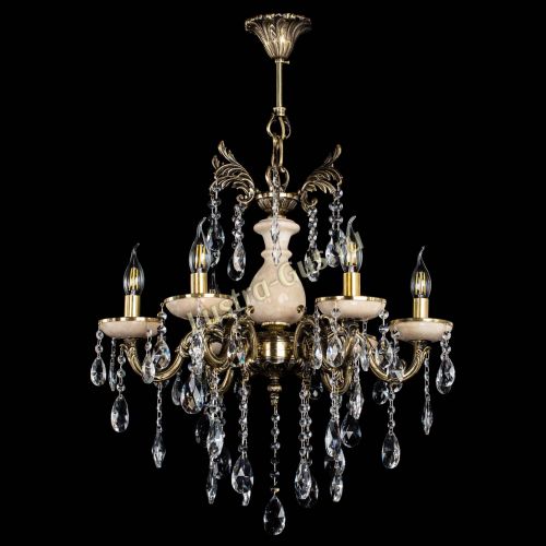 Люстра бронзовая Алфея №6 с камнем шар в Новокузнецке Гусь Хрустальный